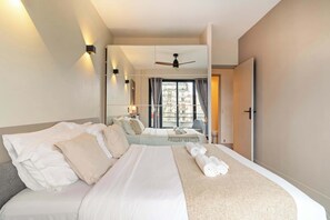 1 makuuhuone, silitysrauta/-lauta, vauvan matkasänky, Wi-Fi