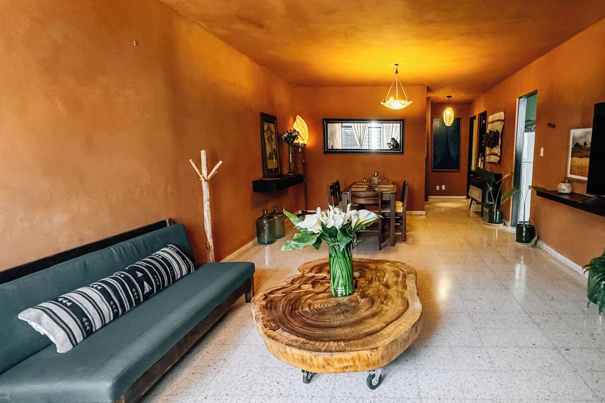 Family Apartment | Living area | 55-inch flat-screen TV with digital channels, printers