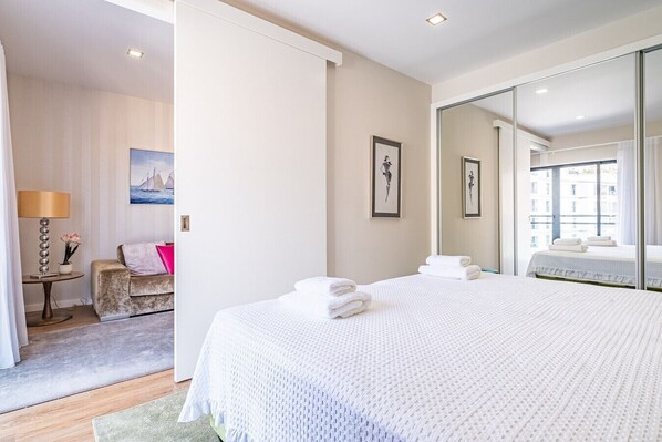 1 bedroom, iron/ironing board, travel crib, free WiFi