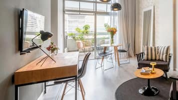 Apartment | Living area | 32-inch flat-screen TV with cable channels, TV