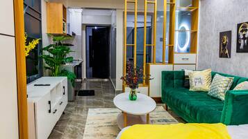 1 chambre, fer et planche Ă  repasser, Wi-Fi gratuit, draps fournis