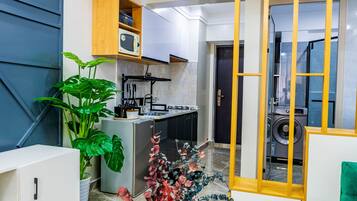 Fridge, microwave, stovetop, dishwasher