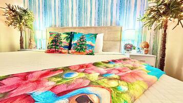 2 bedrooms, desk, iron/ironing board, travel crib