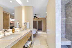 Room, 1 King Bed, Fireplace (El Noa Noa #1) | Bathroom | Towels - Poolside Fun King Suite (Palm Springs)