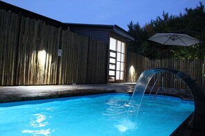 Indoor pool, seasonal outdoor pool, open open 24 hours, pool umbrellas