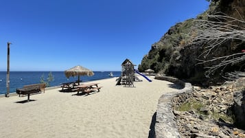 På stranden