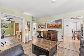 Smart TV, fireplace, books, computer monitors - Recently acquired property that's a work in progress (Sedona)