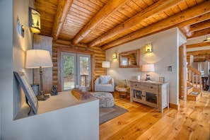 Smart TV, fireplace, video games, foosball
