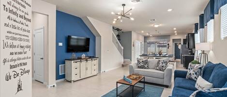 Smart TV, table football, ping pong, books