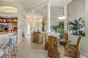 Dining - Waterfront home with saltwater pool, pool spa, central AC, W/D, & office space (Marco Island)