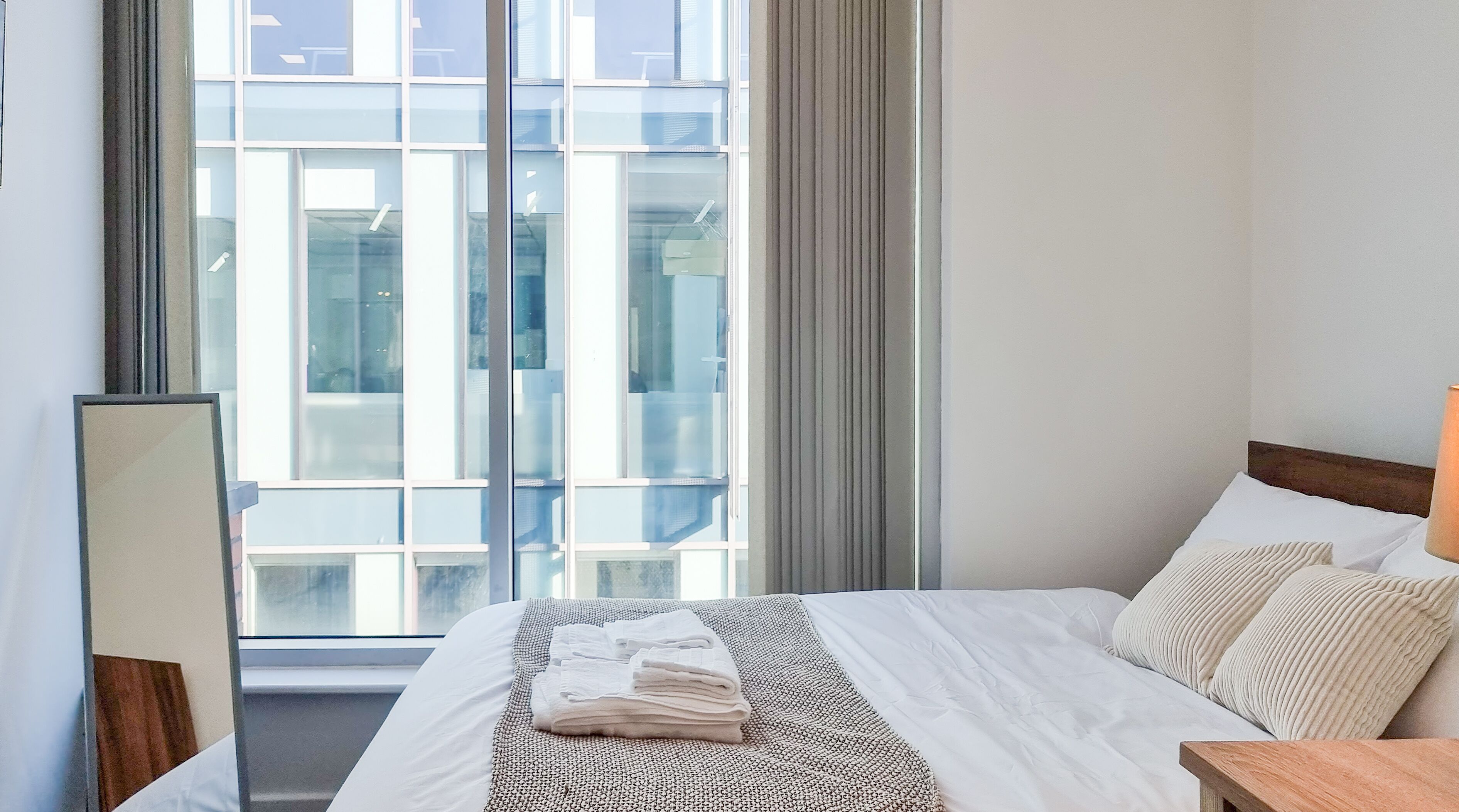 1 bedroom, desk, iron/ironing board, travel crib