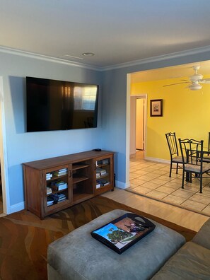 TV, DVD player, stereo