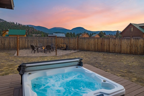 Private Hot Tub with mountain views