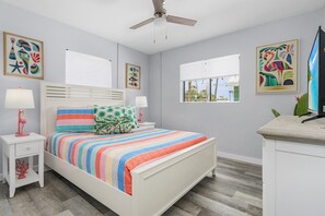 2 bedrooms, iron/ironing board, WiFi, bed sheets - Coastal Villa Retreat | Pool, Patio & Walk to Beach Access (Fort Myers Beach)