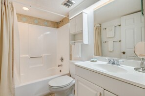 Hair dryer, towels