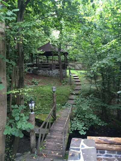 Traditional Lodge in Mountain, 10 km from city, w/grill,  jacuzzi, hiking trails