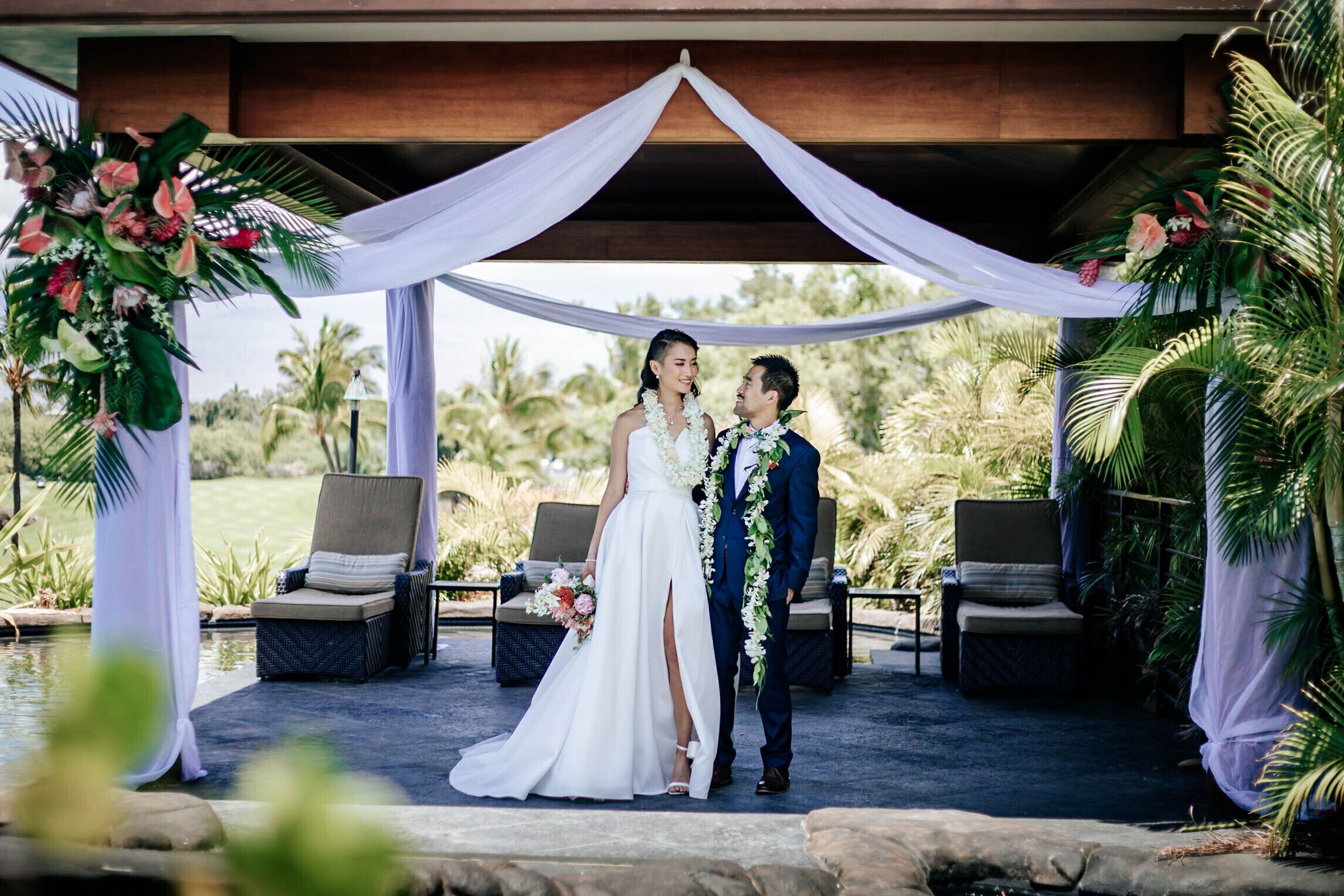 Outdoor banquet area