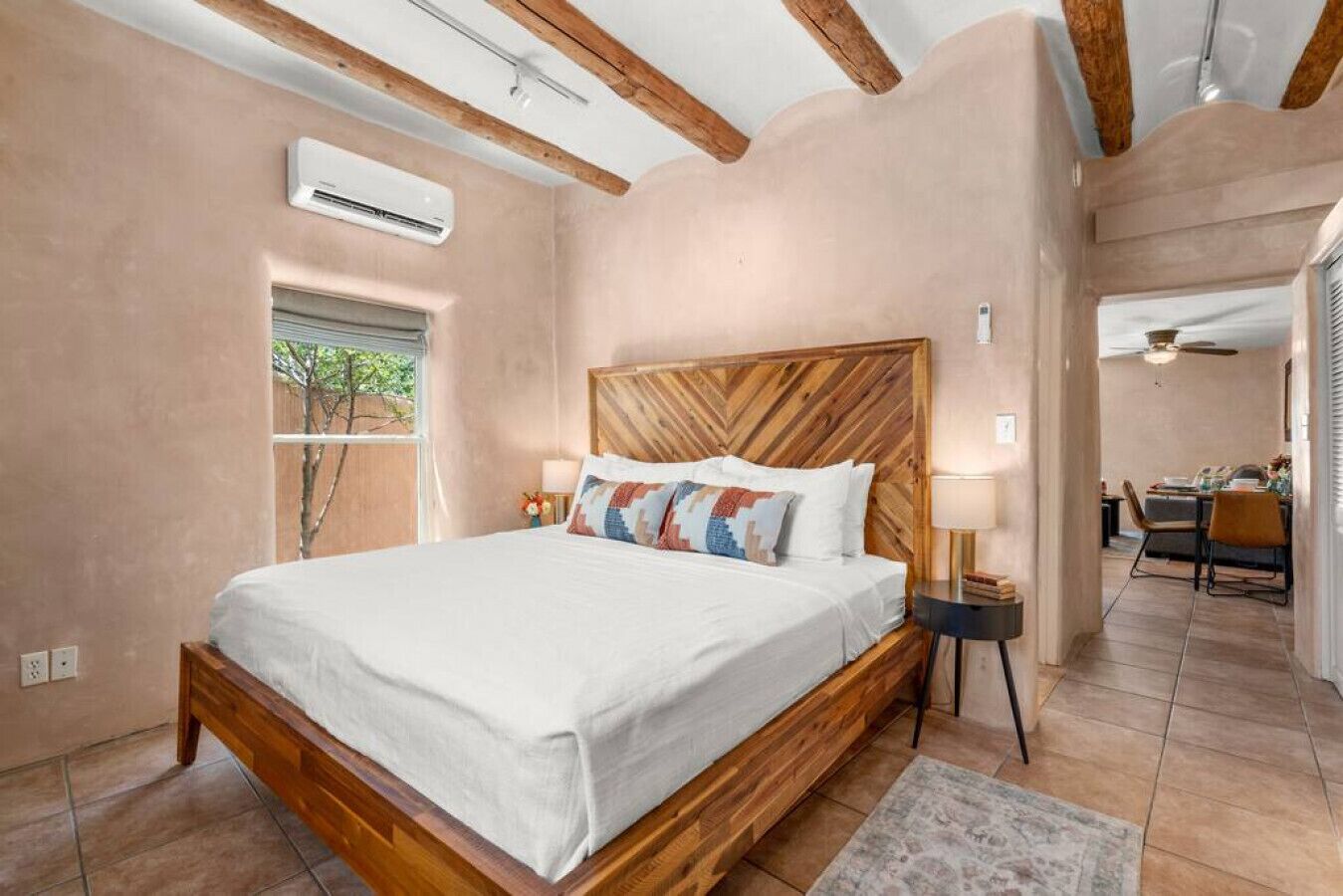 1 bedroom, desk, iron/ironing board, travel crib