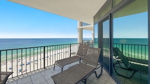 A balcony with a view of the beach and ocean. - Oasis, formerly Phoenix West II, New Owner, Beachfront and WaterSlide!! (Orange Beach)