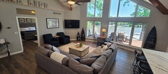 Large, private, multifamily lake retreat.