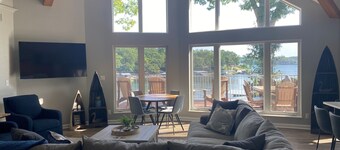 Large, private, multifamily lake retreat.