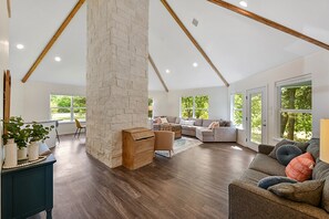Smart TV, fireplace, video games