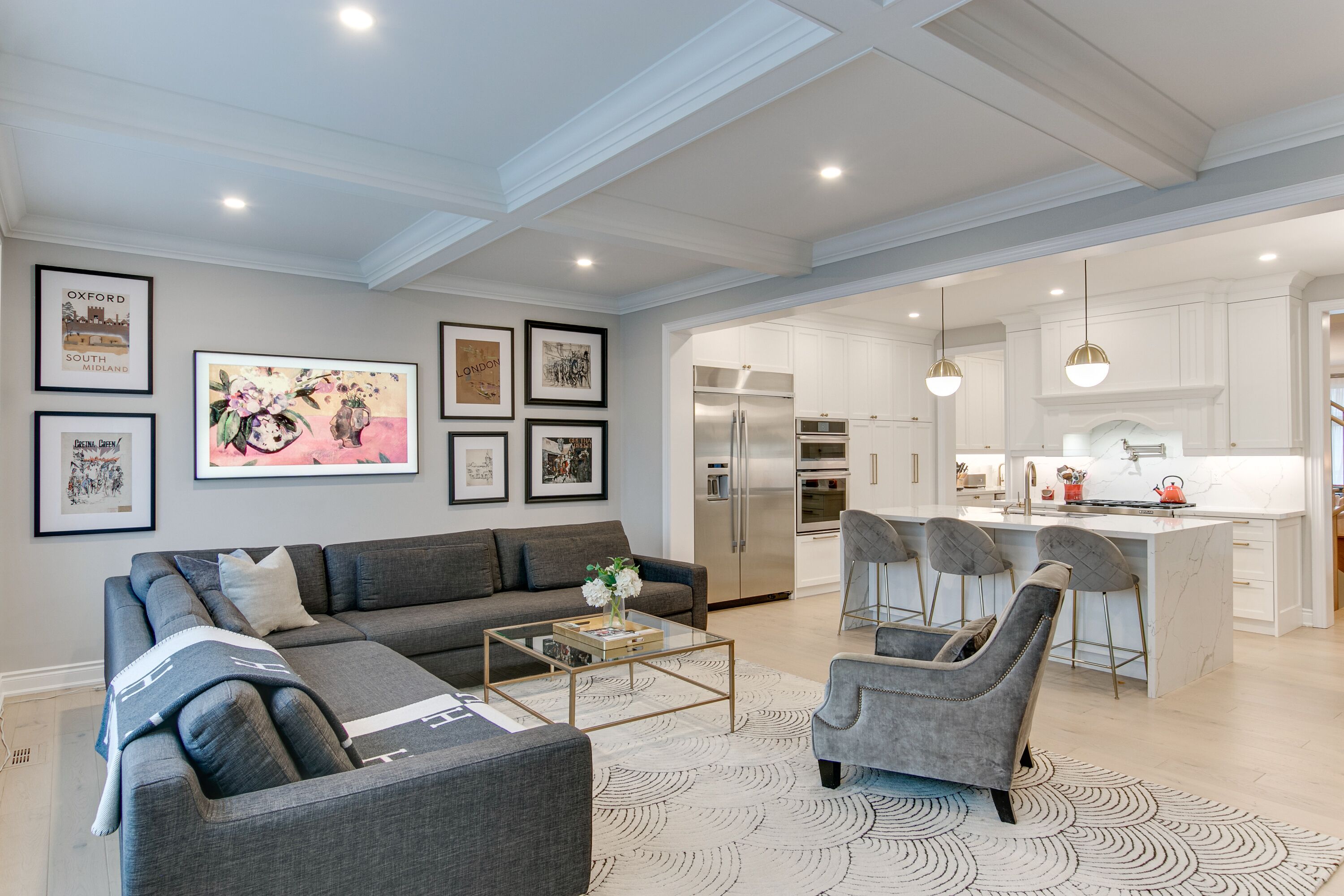 Smart TV, fireplace, printers