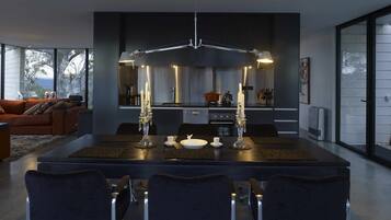 Fridge, dishwasher, coffee/tea maker