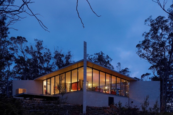Exterior with bushland, golden hour