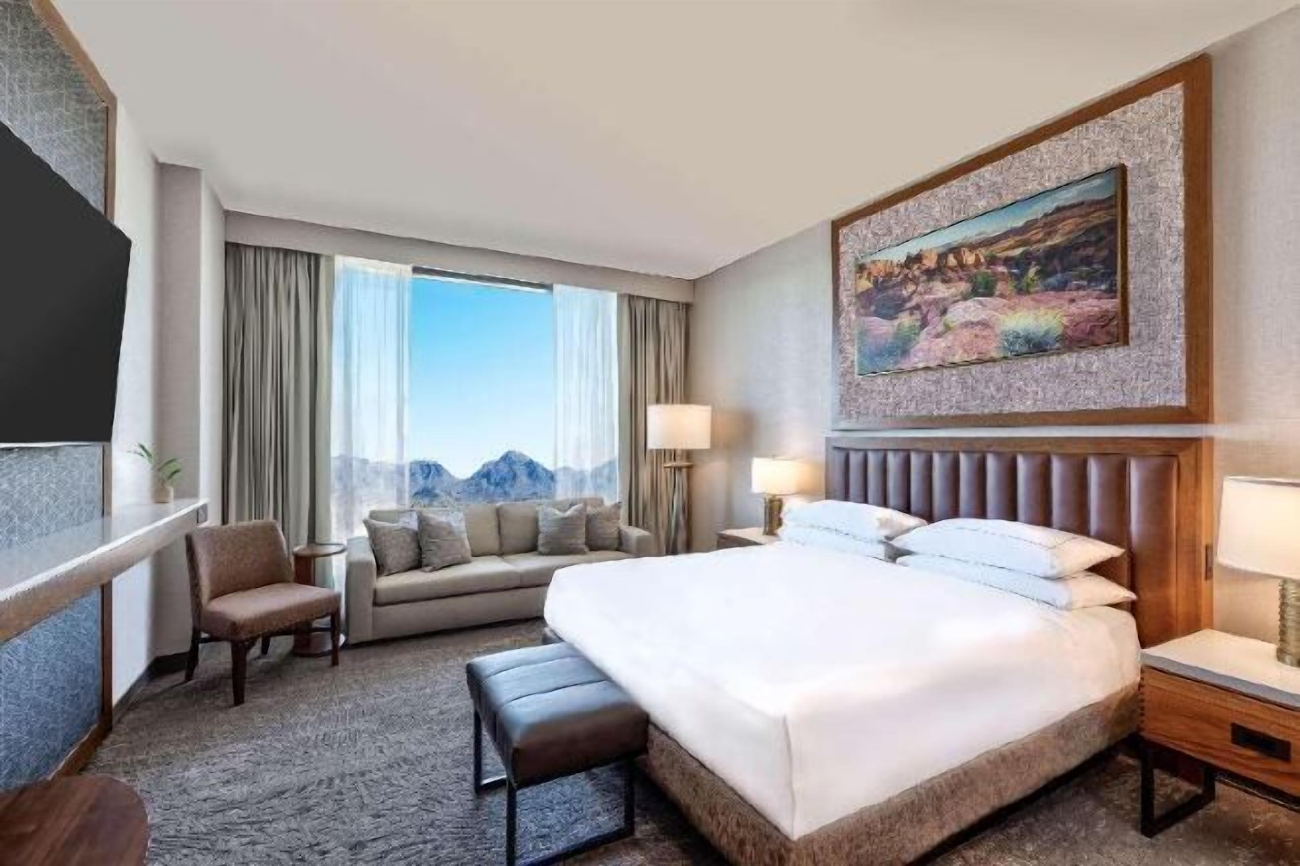 In-room safe, laptop workspace, blackout curtains, soundproofing