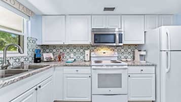 Fridge, microwave, oven, toaster