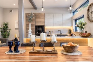 Signature House, Private Bathroom (The Coach House) | Private kitchen - Rachel's Farm Luxury Escapes With Hot Tubs (Stirling)