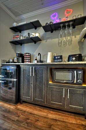 Fridge, microwave, coffee/tea maker, toaster - Modern Penthouse Suite in historic downtown Blue Ridge, GA (Blue Ridge)