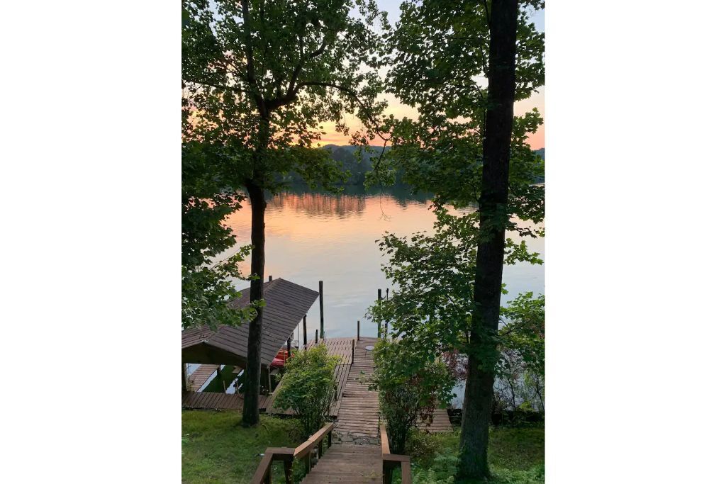 Lakefront Sunset Harbor on Watts Bar Boathouse and Dock