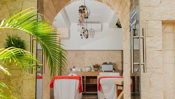 Body treatments, aromatherapy, deep-tissue massages, Swedish massages