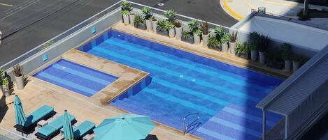 Outdoor pool, a heated pool