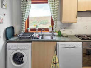 Hillside kitchen with hill views | Hillside - Gairloch Cottages - Hillside, Gairloch