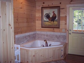 Shower, jetted bath, hair dryer