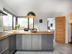 Dishwasher, high chair - 4 bedroom accommodation in Blackdown Hills, near Culmstock (Blackdown Hills, near Culmstock)