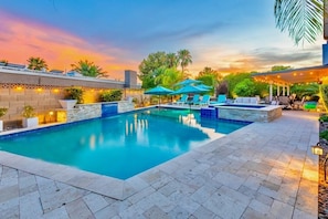 Huge brand new custom heated pool and spa