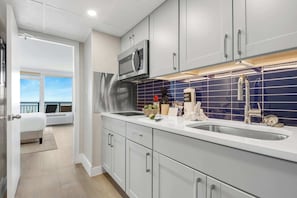 Fridge, microwave, stovetop, coffee/tea maker - Azorean Dreams by Casanita - Oceanfront Lux Suite (Myrtle Beach)