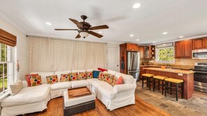 House, Multiple Beds (Village Fringe Hideaway) | Living area | TV - Village Fringe Hideaway (East Hampton)