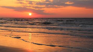Playa en los alrededores, camastros y toallas de playa