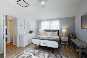 2 bedrooms, iron/ironing board, WiFi, bed sheets