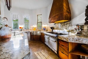 Microwave, oven, stovetop, cookware/dishes/utensils - Spectacular Oceanfront Villa, Your Mexican Dream! (Akumal)