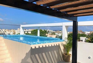 Outdoor pool, a rooftop pool