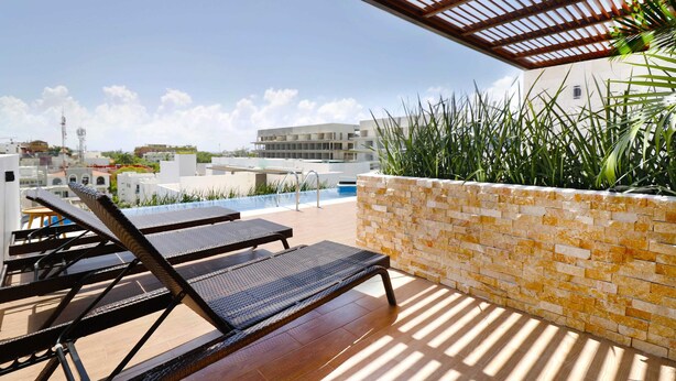 Terrace/patio - Modern Studio With Pool for 2 People 3 Blocks From the Beach (Playa del Carmen)