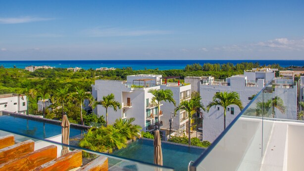 Outdoor pool - New Studio, Rooftop Pool, Ocean Views! (Playa del Carmen)