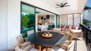 Outdoor dining - Brand New Conchas Chinas! High End 2 Bed 2.5 Bath- Casa Cariño at Lofts Delfines (Puerto Vallarta)