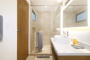 Bathroom - Brand New-modern Scaped 2 BR Condo in the new Heart of Playa del Carmen!!! Sleeps 4 (Playa del Carmen)